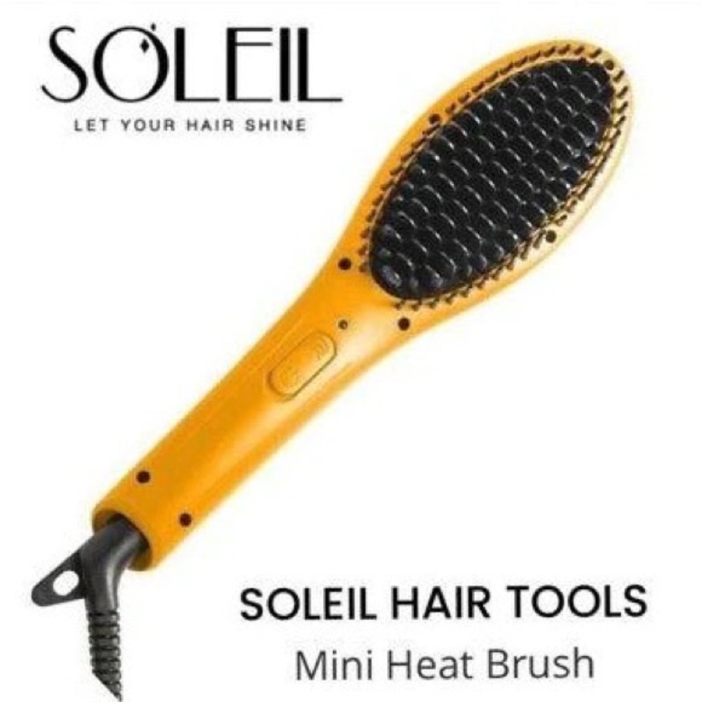 Soleil Beauty Hair Tools Mini Heat Brush - Apricot